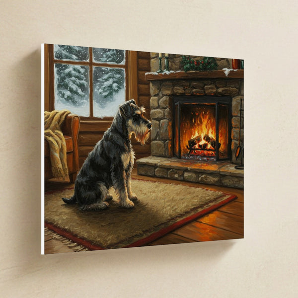 Miniature Schnauzer Acrylic Canvas Wall Art, Colorful Dog Art, Miniature Schnauzer Lover Gift, Stretched Canvas