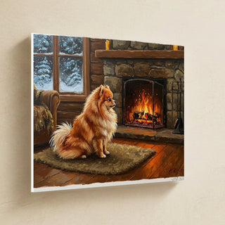 Pomeranian Acrylic Canvas Wall Art, Colorful Dog Art, Pomeranian Lover Gift, Stretched Canvas