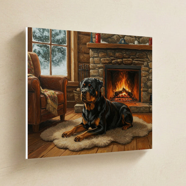 Rottweiler Acrylic Canvas Wall Art, Colorful Dog Art, Rottweiler Lover Gift, Stretched Canvas