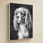 Cavalier King Charles Spaniel Charcoal canvas print by Tritan, angled view
