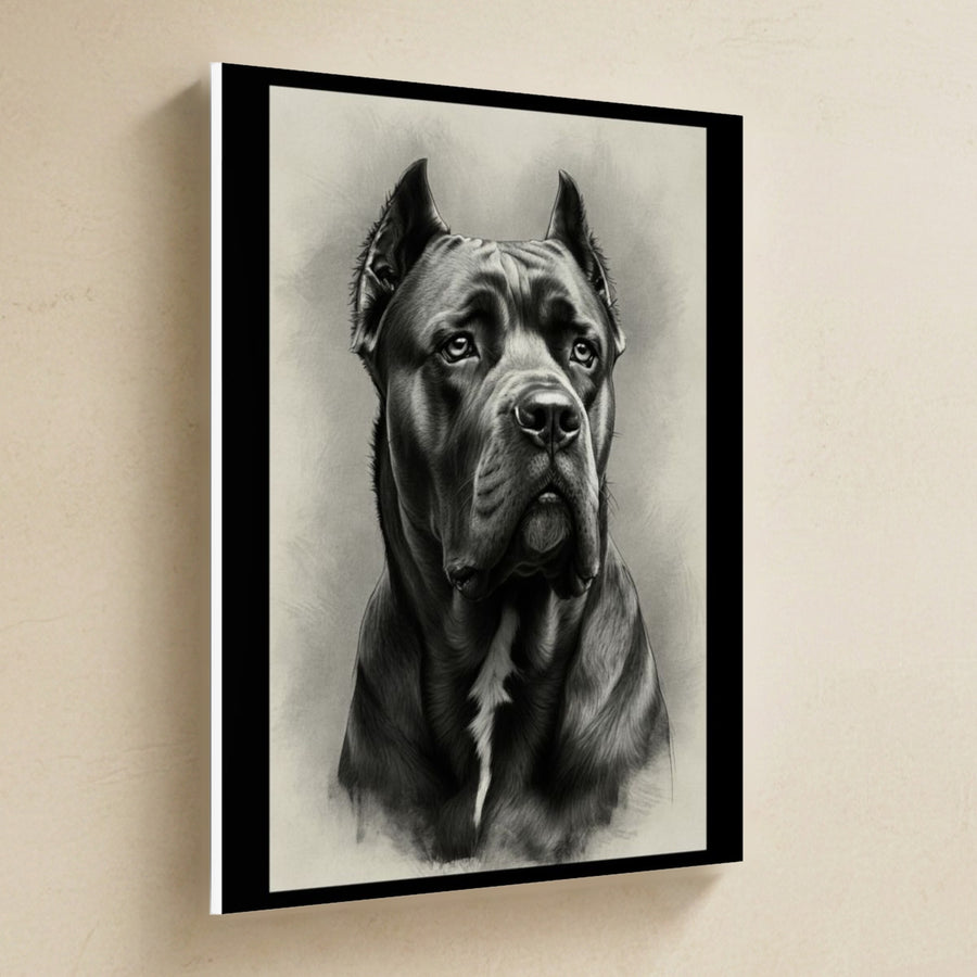 Cane Corso Charcoal canvas print by Tritan, angled view, second