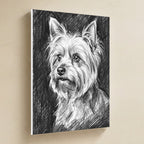 Yorkshire Terrier Charcoal canvas print by Tritan, angled view