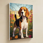 Beagle Stained Glass canvas print by Tritan, angled view