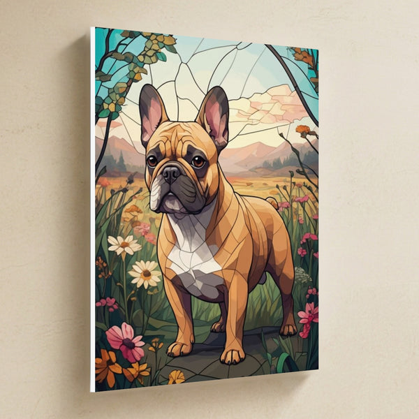 French Bulldog Low Poly Canvas Wall Art, Colorful Dog Art, French Bulldog Lover Gift, Stretched Canvas