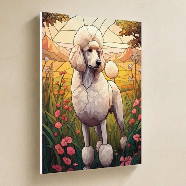 Poodle Low Poly Canvas Wall Art, Colorful Dog Art, Poodle Lover Gift, Stretched Canvas
