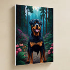 Rottweiler Stained Glass canvas print by Tritan, angled view