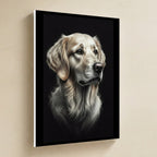 Golden Retriever Charcoal canvas print by Tritan, angled view