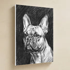 French Bulldog Charcoal canvas print by Tritan, angled view