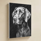 German Shorthaired Pointer Charcoal canvas print by Tritan, angled view