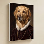 Golden Retriever Renaissance Royal canvas print by Tritan, angled view