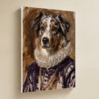 Australian Shepherd Renaissance Royal canvas print by Tritan, angled view