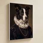 Border Collie Renaissance Royal canvas print by Tritan, angled view