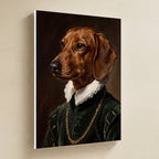 Dachshund Renaissance Royal canvas print by Tritan, angled view