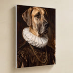 Great Dane Renaissance Royal canvas print by Tritan, angled view