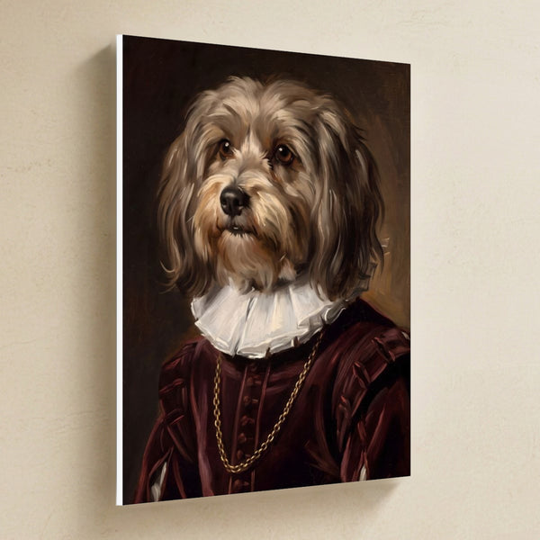 Havanese Royal Portrait Canvas Wall Art, Regal Dog Painting, Havanese Lover Gift, Stretched Canvas