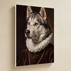 Siberian Husky Renaissance Royal canvas print by Tritan, angled view
