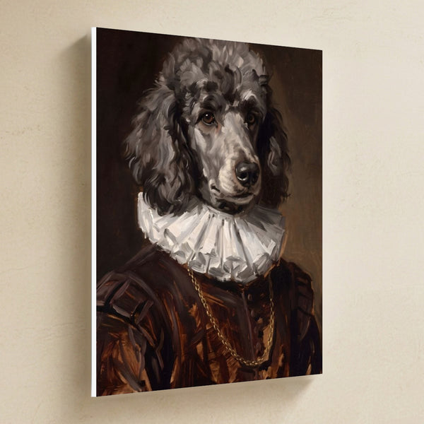 Poodle Royal Portrait Canvas Wall Art, Regal Dog Painting, Poodle Lover Gift, Stretched Canvas