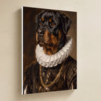 Rottweiler Renaissance Royal canvas print by Tritan, angled view
