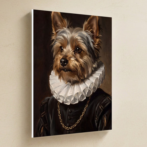 Yorkshire Terrier Royal Portrait Canvas Wall Art, Regal Dog Painting, Yorkshire Terrier Lover Gift, Stretched Canvas