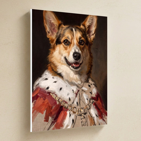 Corgi Kings & Queens Canvas Wall Art, Regal Dog Painting, Corgi Lover Gift, Stretched Canvas