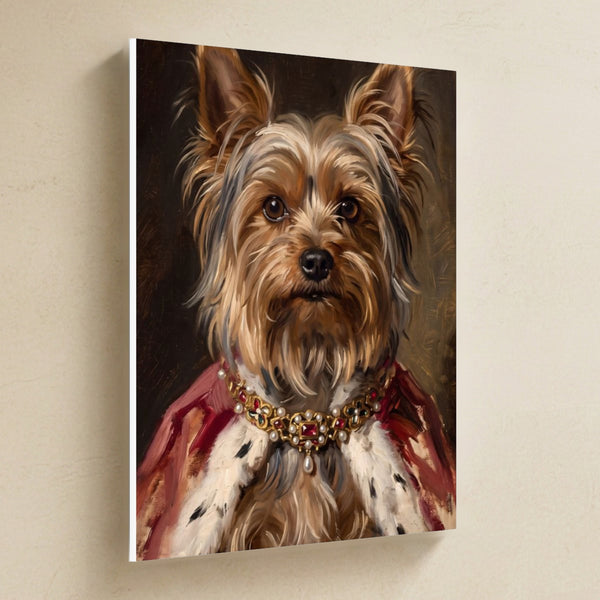 Yorkshire Terrier Kings & Queens Canvas Wall Art, Regal Dog Painting, Yorkshire Terrier Lover Gift, Stretched Canvas