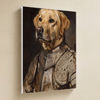 Labrador Retriever Medieval Knight canvas print by Tritan, angled view