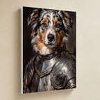 Australian Shepherd Medieval Knight canvas print by Tritan, angled view