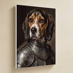 Beagle Medieval Knight canvas print by Tritan, angled view