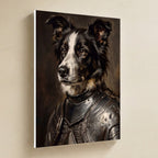 Border Collie Medieval Knight canvas print by Tritan, angled view