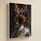German Shepherd Medieval Knight canvas print by Tritan, angled view