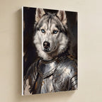 Siberian Husky Medieval Knight canvas print by Tritan, angled view