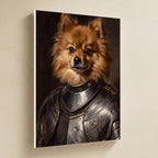 Pomeranian Medieval Knight canvas print by Tritan, angled view