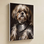 Shih Tzu Medieval Knight canvas print by Tritan, angled view