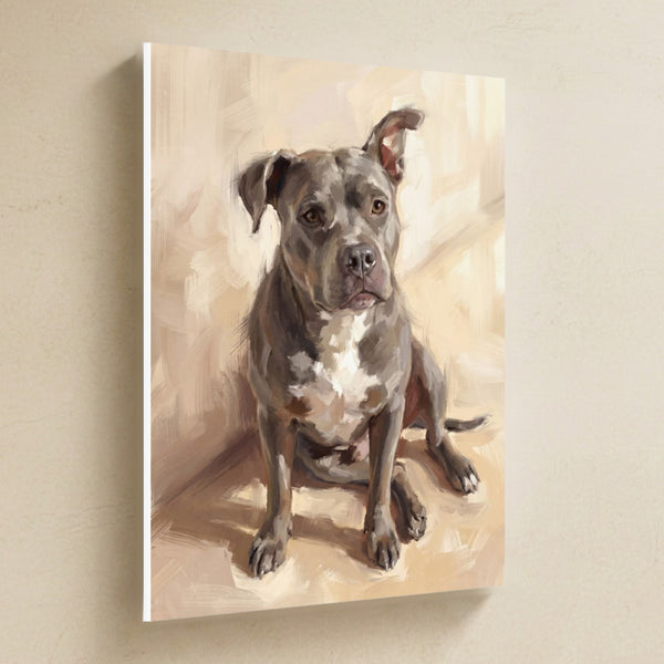 Blue Staffy | Painted Portrait Canvas