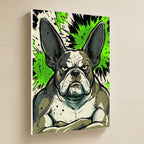 French Bulldog Comic Pop Art canvas print by Tritan, angled view