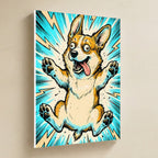 Corgi Comic Pop Art canvas print by Tritan, angled view