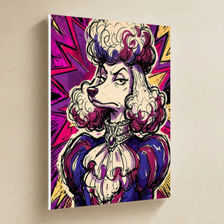 Poodle Comic Pop Canvas Wall Art, Bold Dog Print, Poodle Lover Gift, Stretched Canvas