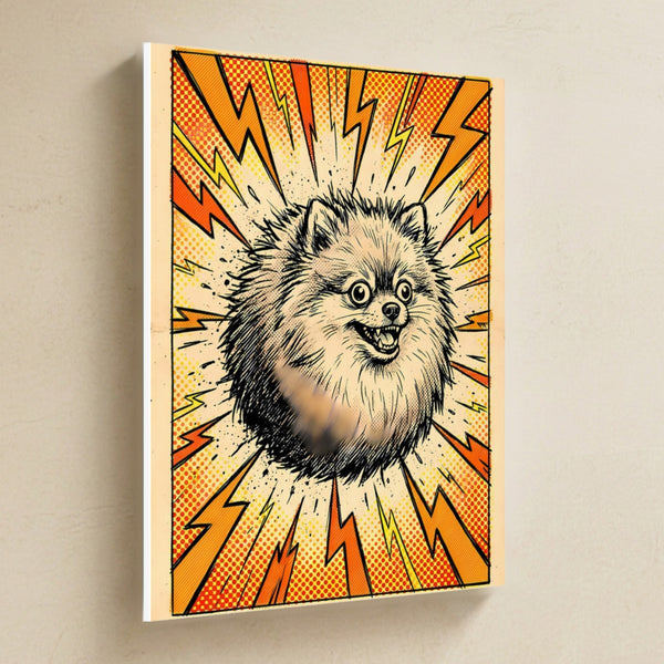 Pomeranian Comic Pop Canvas Wall Art, Bold Dog Print, Pomeranian Lover Gift, Stretched Canvas