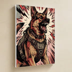 German Shepherd Comic Pop Art canvas print by Tritan, angled view