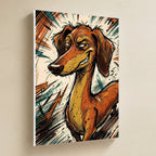 Dachshund Comic Pop Art canvas print by Tritan, angled view