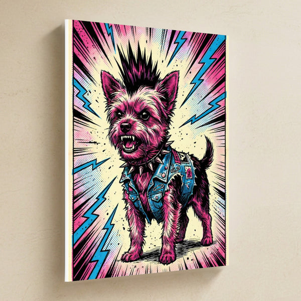 Yorkshire Terrier Comic Pop Canvas Wall Art, Bold Dog Print, Yorkshire Terrier Lover Gift, Stretched Canvas