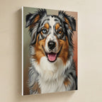Australian Shepherd Oil Portrait canvas print by Tritan, angled view