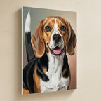Beagle Oil Portrait canvas print by Tritan, angled view