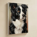 Border Collie Oil Portrait canvas print by Tritan, angled view