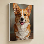 Pembroke Welsh Corgi Oil Portrait canvas print by Tritan, angled view