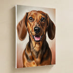 Dachshund Oil Portrait canvas print by Tritan, angled view