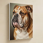 English Bulldog Oil Portrait canvas print by Tritan, angled view