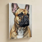French Bulldog Oil Portrait canvas print by Tritan, angled view