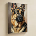 German Shepherd Oil Portrait canvas print by Tritan, angled view