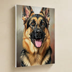 German Shepherd Oil Portrait canvas print by Tritan, angled view